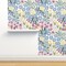 Cheerful Floral Bright Pastel Large Scale Botanical Periwinkle Purple Custom Removable Wallpaper by Spoonflower Peel & Stick Wallpaper 2FT Wide